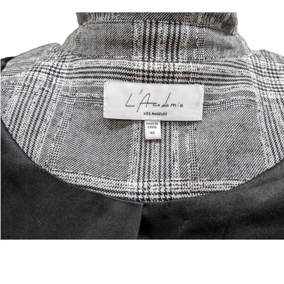 L'Academie Los Angeles Amira Women's Grey Plaid Coat Size XS - Picture 10 of 11